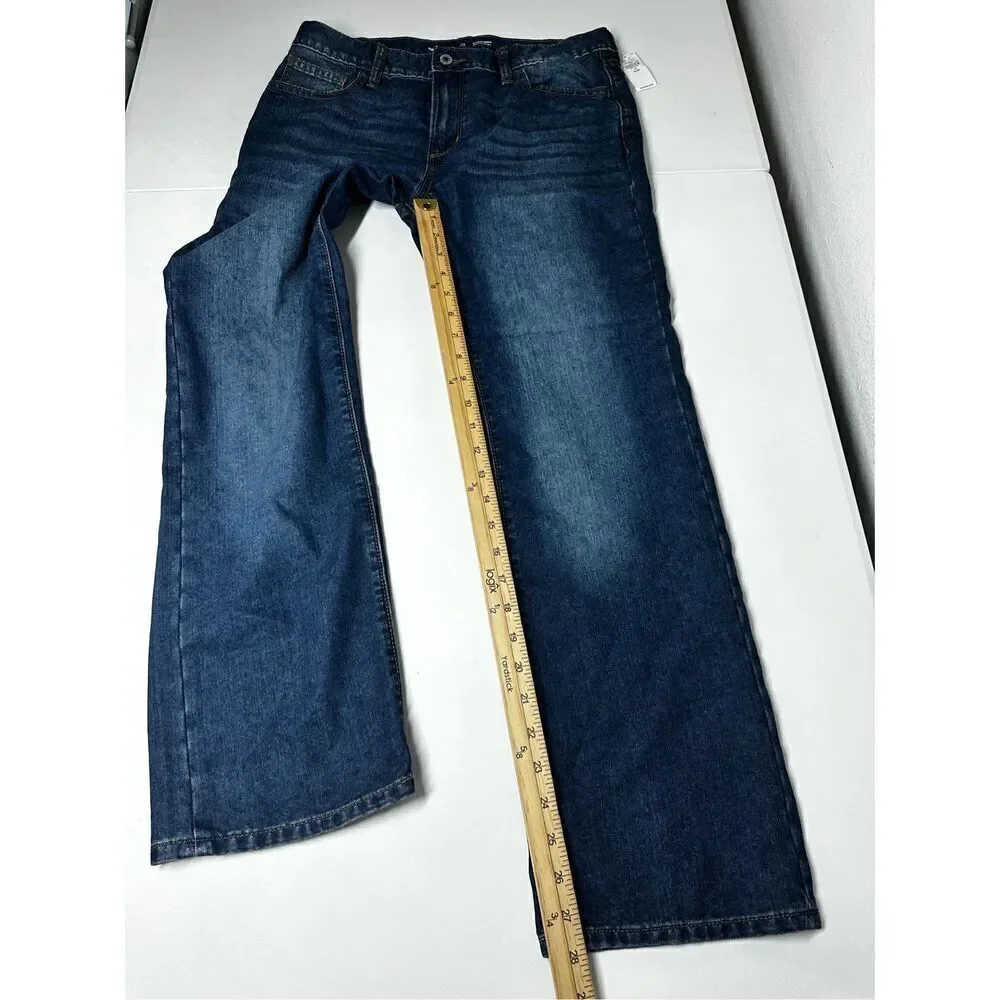 NWT Old Navy Boys Jeans Size 14 Regular Mid Rise Straight Classic Denim Blue